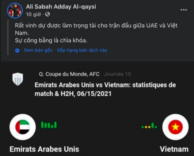 Fanpage trọng tài ’cướp trắng’ penalty của Việt Nam sau khi UAE phạm lỗi với Công Phượng sắp ’bay màu’?