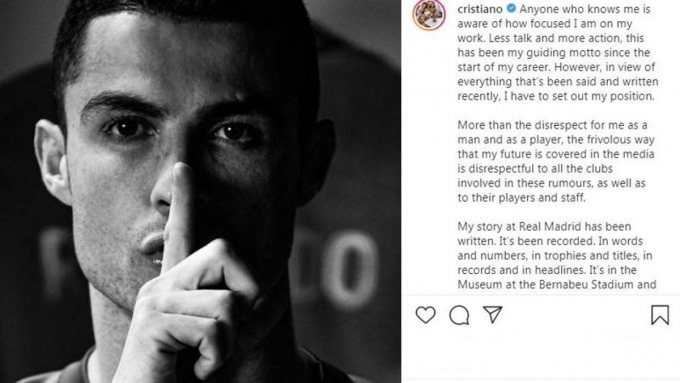 Ronaldo viết tâm thư, lần đầu lên tiếng về việc tới Man City, Real Madrid, PSG