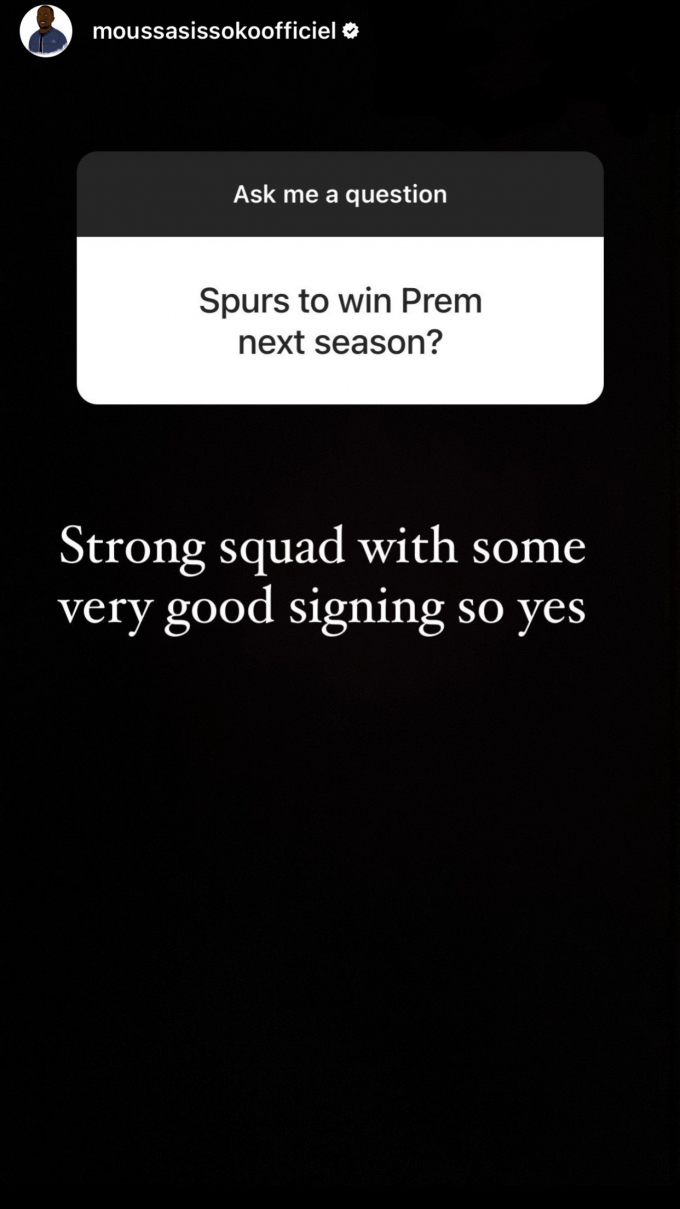 Moussa Sissoko: Tottenham sẽ vô địch Ngoại hạng Anh mùa giải tới