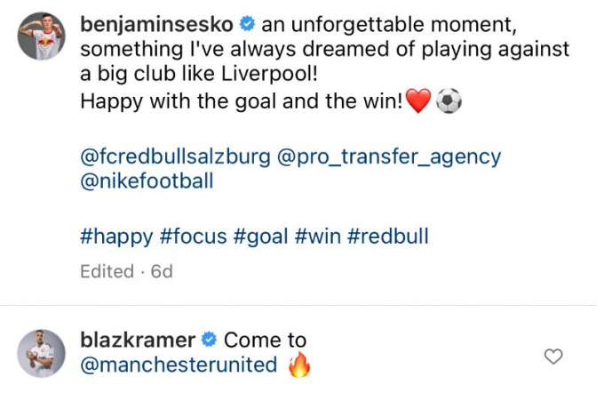 Đồng đội chào đón Sesko đến Man United