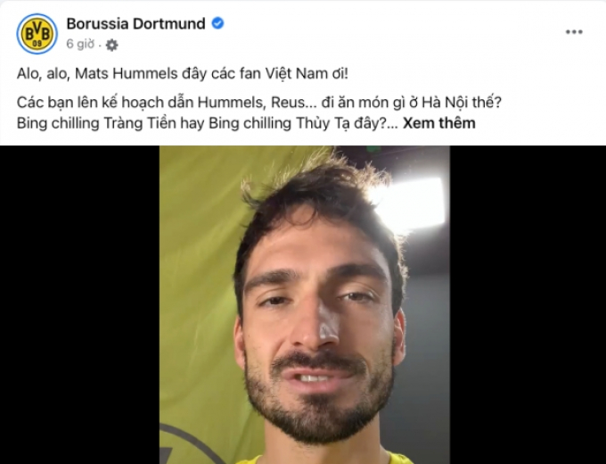 Dortmund công bố 25 cầu thủ du đấu, Hummels gửi thông điệp dành riêng Việt Nam
