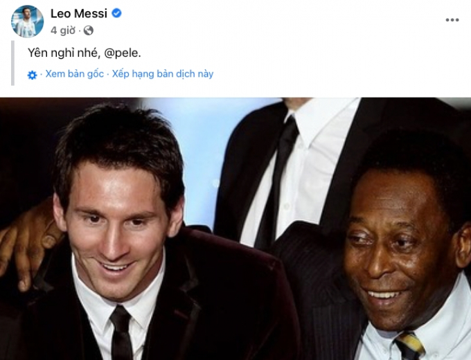 Messi, Ronaldo, Mbappe và Neymar gửi lời tiễn biệt Pele
