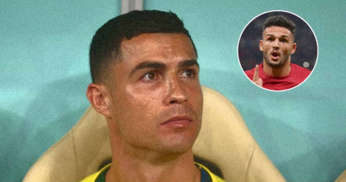Ronaldo tỏ ra không vui khi chứng kiến 'kẻ thay thế mình' ghi bàn cho ĐT Bồ Đào Nha