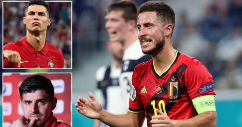 Courtois ’dọa’ Ronaldo và Bồ Đào Nha bằng Eden Hazard