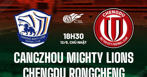 Highlight Cangzhou Mighty Lions vs Chengdu Rongcheng, Giải VĐQG Trung Quốc, 18h30 ngày 12/6