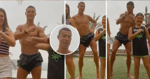 Ronaldo gây bão Tiktok với vũ điệu lắc hông ở biển