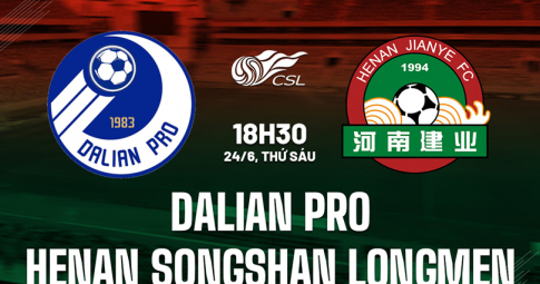 Trực tiếp Dalian Pro vs Henan, Giải VĐQG Trung Quốc, 18h30 ngày 24/6