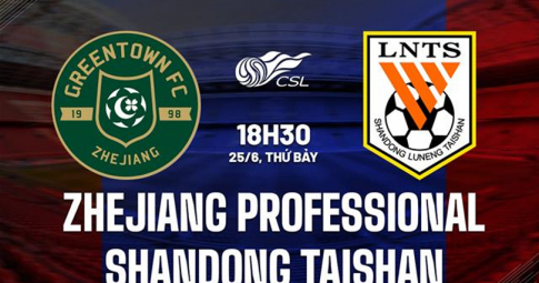 Trực tiếp Zhejiang Greentown vs Shandong Luneng, Giải VĐQG Trung Quốc, 18h30 ngày 25/6