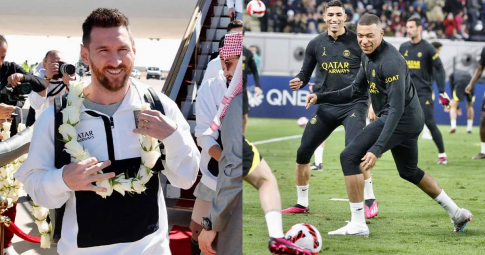 Messi & Mbappe biểu diễn kỹ thuật khiến 30 ngàn khán giả Saudi Arabia phát sốt