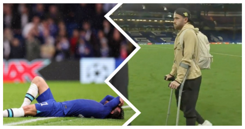 Trụ cột Chelsea buồn bã rời sân bằng nạng, bật khóc trước nguy cơ bỏ lỡ World Cup